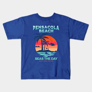 Pensacola Beach Seas the Day Kids T-Shirt